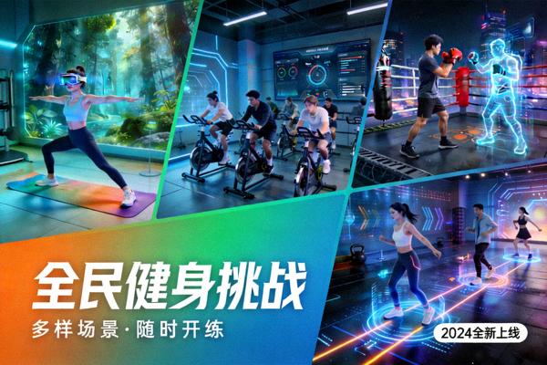 新增游戏《全民健身挑战》宣传图 - 多样化的虚拟健身运动场景合集
