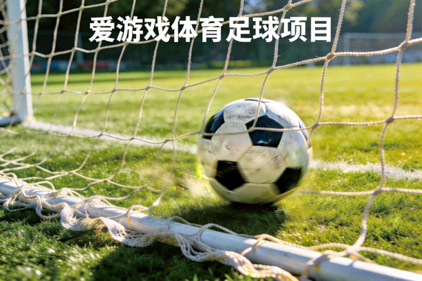 爱游戏体育足球项目展示 - 绿茵场上的足球与球门网特写